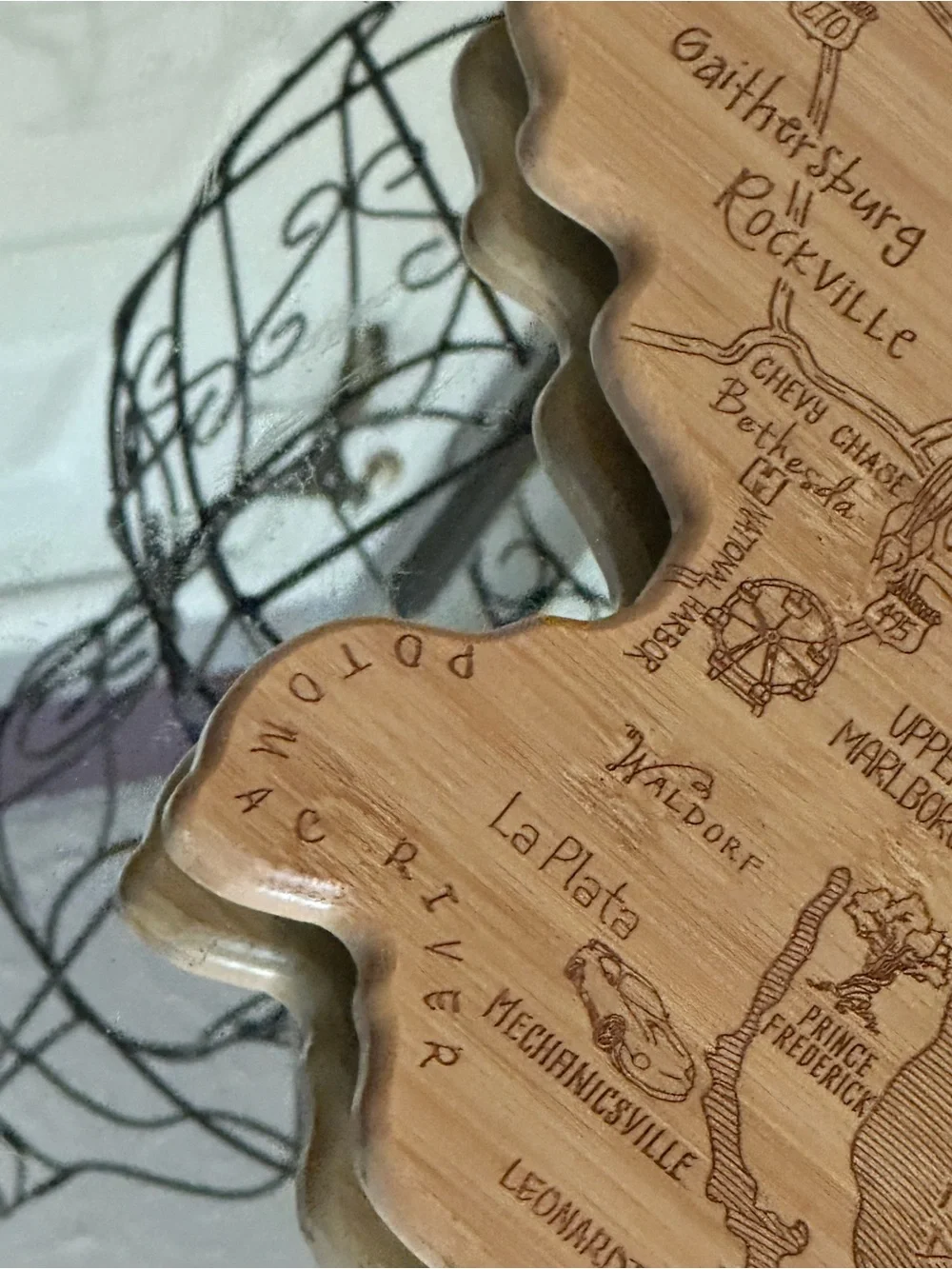 Wooden Maryland State Map Wall Art- Total Bamboo